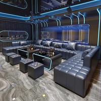 Ensemble de sièges en U pour bar/KTV avec table basse - Mobilier de salon commercial en bois massif