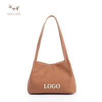 Tas tangan kulit wanita, tas jinjing mewah wanita dengan logo cetak