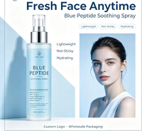 Spray apaisant au peptide bleu 120 ml, réparation des peaux sensibles, brume faciale, étiquette privée, logo personnalisé, OEM disponible