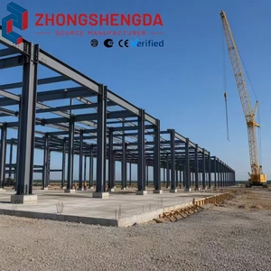 Atelier préfabriqué <span class=keywords><strong>en</strong></span> structure métallique à un étage de grande taille Q355B ZhongShengDa avec grue à chenilles à portique long pour l'érection de grilles - Product Image 1