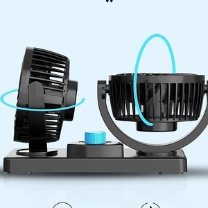 Mini USB Car <b>Fan</b> 12 24V Dual <b>Head</b> Portable For Van And Vehicle Use - Product Image 4