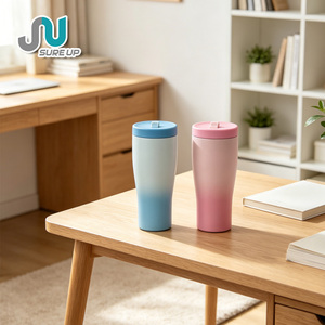 Vaso Deportivo con Pajita de 600 ml, Antiderrames, Resistente a los Arañazos, de Acero Inoxidable con Recubrimiento en Polvo, para Gimnasio, Senderismo, Viajes al Aire Libre - Product Image 1