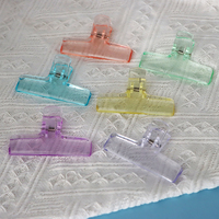 Clips de Plástico Acrílico Transparente Multicolor para Encuadernación, Clips de Papelería para Archivar Páginas, Clips Tipo Bulldog para Material Escolar y de Oficina