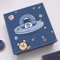 Boîte cadeau rigide pour enfants, doublée d'éponge, avec laminage mat couleur personnalisée, emballage de haute qualité, recyclable, taille et logo personnalisés