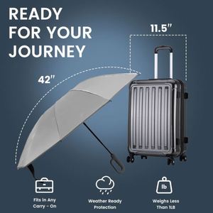 Parapluie de luxe moderne automatique à 8 baleines, protection solaire et pluie, double usage, cadeaux d'affaires, pliable en 3, avec logo personnalisé, vente en gros - Product Image 3
