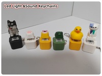Premium Quality Rechargeable Lightweight Fashion Trend Croaking Frog LED Fidget Keychain Keyboard Sound Voice Clicker Toy