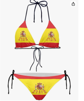 Conjunto de Bikini con Diseño de Banderas de Fútbol de Ecuador para Mujer, Sexy, Transparente, Tanga de Dos Piezas, Traje de Baño para Playa