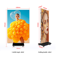 Lantai warna penuh dudukan Led iklan tri-fold bingkai Poster layar peraga P2.5 P1.86 P1.5 P1.2 Tri lipat Poster Led
