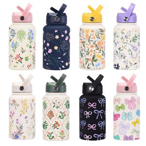 Fashion Portable Portable Straw Water <b>Bottle</b> Stainless Steel Large Diameter Sports Water <b>Bottle</b> Printing Design 650ml - Product Image 2