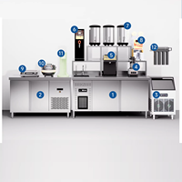 Nouvelle station de travail multifonctionnelle Bleton tout-en-un en acier inoxydable de qualité alimentaire pour thé au lait, avec bac à glace intégré et égouttoir rapide