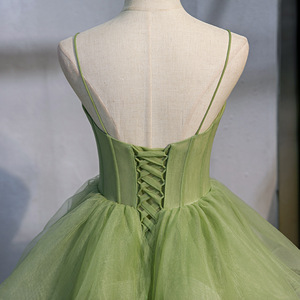 Green Halter Evening Gown Satin Sheath Solid Color Long Dress For Formal Events - Product Image 2