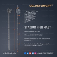 Poteau d'éclairage à mât haut de 30 m Golden Bright avec structure en acier galvanisé à chaud pour grands stades et aéroports