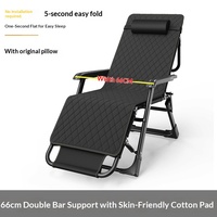 Fauteuil inclinable pliable réglable, chaise longue portable avec rembourrage supplémentaire, structure métallique, chaise de détente