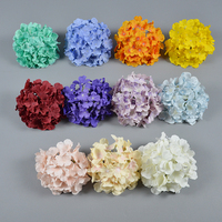 Diskon besar sutra 17cm hidrangeas 54 kelopak bunga Hydrangea buatan kepala bunga untuk dinding bunga
