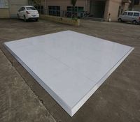 Plancher de danse brillant pour mariage, panneaux blancs 4x4 pieds, système de fixation par clips