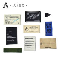 Étiquette de logo textile tissée de marque de vêtements personnalisée APEX pour les vêtements Ourlet Col de chemise Tissu satiné Étiquettes de vêtements pour sac T-shirt