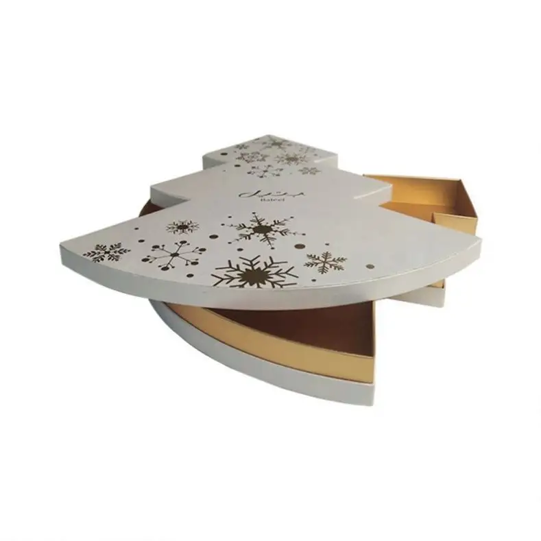 Luxe Kerstboomvormige Stijve Geschenkchocolade Verpakking Papieren Doos Mooie Chocoladedoosjes