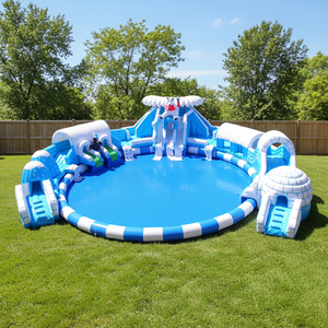 Parcs aquatiques gonflables géants pour enfants, en PVC personnalisé, pour l'extérieur, usage commercial, avec <span class=keywords><strong>piscine</strong></span> et <span class=keywords><strong>toboggan</strong></span> - Product Image 3