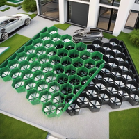 Dalles de gazon en plastique HDPE modernes Zhongloo, surface en nid d'abeille pour allées de villas et zones de stationnement |   Renforcement du sol pour pelouse