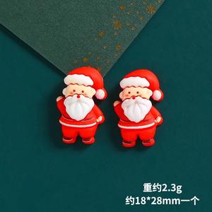 Accesorios de resina festiva serie navideña de dibujos animados personalizados hechos a mano DIY crema pegamento taza nevera imán parche decorativo Accesorios - Product Image 5