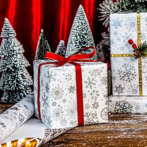 Silver Glitter Snowflake Wrapping <b>Paper</b> <b>Roll</b> 17 Inch X 33 Feet Gift Craft Recyclable - Product Image 6