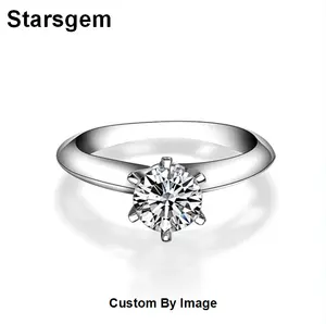 Оптовые продажи классический лаборатории кольцо с бриллиантом-Классические обручальные кольца Starsgem с шестью крапанами, обручальные ювелирные изделия, кольцо из настоящего бриллианта
