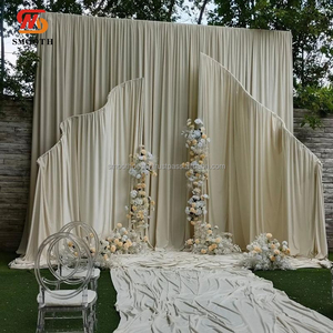 ฉากหลังผ้าโค้งรูปตัว S แบบเรียบหรู ปรับแต่งได้ สำหรับตกแต่งงานปาร์ตี้ พิธีต่างๆ งานเลี้ยงต้อนรับ และตกแต่งพื้นหลังเวที - Product Image 1