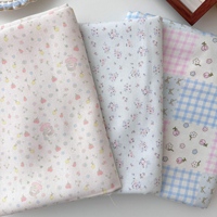 Tissu en coton peigné 50S léger, uni, multicolore, à petit imprimé floral, pour robes, vêtements pour enfants et couture DIY – Vente en gros