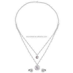 Nuevo Producto, Juego de Collar y Pendientes de Doble Cadena, Joyería de Oro de 18k, Conjuntos de Joyería para Boda, Estilo Dubái - Product Image 4