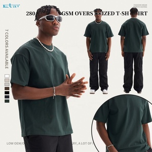 เสื้อยืดผ้าฝ้ายไซส์ใหญ่พิเศษสำหรับผู้ชายเสื้อยืด280gsm 100% โลโก้ออกแบบได้ตามที่ต้องการ - Product Image 2