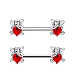 Venta caliente 316L Anillos de pezón de acero quirúrgico Diseños de animales Escudo de pezón Mujeres Zircon Pezón <span class=keywords><strong>Piercing</strong></span> Joyería - Product Image 6