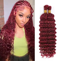 Cheveux humains en vrac ondulés et bouclés pour tressage, sans trame, cheveux humains en vrac à ondulations profondes, fournisseurs de tresses, extensions de cheveux en gros