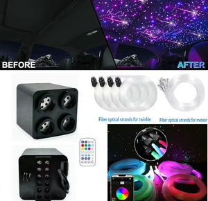 Kit de plafonnier étoilé pour <span class=keywords><strong>voiture</strong></span> 36W avec lumières à fibres optiques scintillantes, moteur lumineux RGBW à quatre têtes, éclairage <span class=keywords><strong>ciel</strong></span> étoilé pour <span class=keywords><strong>voiture</strong></span> - Product Image 1