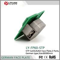 LIYUAN tipo alemán Keystone Jack 80X80 caja de montaje en pared de superficie con placa frontal RJ45 piezas de telecomunicaciones Cat5e Cat6 salida de datos
