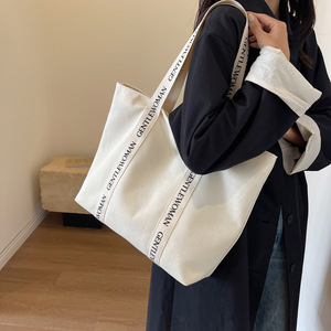 Bolso de mano deportivo de lona de algodón con logotipo impreso y correa de marca personalizada para gimnasio - Product Image 3