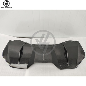 Kit de carrocería de fibra de carbono seca con tejido de sarga brillante estilo Tecnic, parachoques, capó, faldones laterales, escape, modificación/actualización para Lambo Huracán - Product Image 6