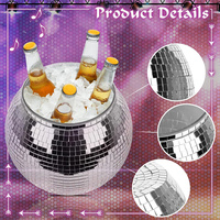 Vente en gros directement prix de gros Cool Silver Drink Mosaic Mirror Disco Ball Cup Drinkware seau à glace pour enterrement de vie de jeune fille