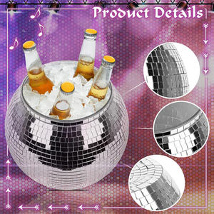 Vente en gros directement <span class=keywords><strong>prix</strong></span> de gros Cool Silver Drink Mosaic Mirror Disco Ball Cup Drinkware seau à <span class=keywords><strong>glace</strong></span> pour enterrement de vie de jeune fille - Product Image 2