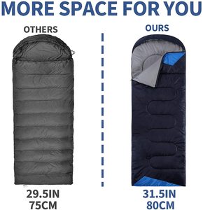 Woqi-saco de dormir de algodón para acampar al aire libre, saco de dormir con capucha para tienda - Product Image 3