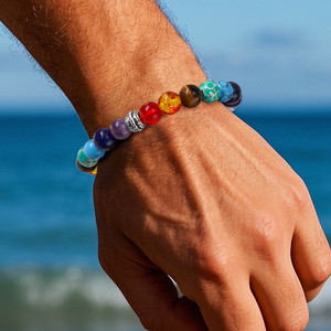 <span class=keywords><strong>Bracelet</strong></span> diffuseur <span class=keywords><strong>7</strong></span> <span class=keywords><strong>chakras</strong></span> Go2boho, <span class=keywords><strong>perles</strong></span> en pierre naturelle, accessoire de yoga équilibrant, <span class=keywords><strong>bracelet</strong></span> de guérison volcanique, <span class=keywords><strong>bracelet</strong></span> tendance - Product Image 4