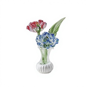 Jarrón de Flores Artificiales de Cristal de Murano Hecho a Mano, Adecuado para el Día de la Madre, Día del Maestro, Decoración del Hogar, Adornos - Product Image 6