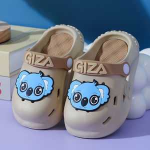 Sabots de Plage Beige pour Enfants avec Breloques Ours de Dessin Animé, Bride Réglable, pour Garçons et Filles, Vente en Gros - Product Image 4