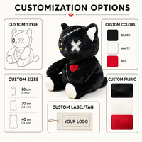 Peluche personnalisée pour chat, directement de l'usine, à partir de vos illustrations, OEM ODM, poupée en peluche pour marques IP originales