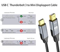 Neues 8k USB C zu Mini DP Kabel, USB C Thunderbolt 3 zu Mini DisplayPort Kabel Kompatibel für iPhone 15 16 Serie, Surface Book 2