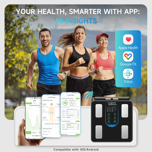 Cân điện tử thông minh phân tích chỉ số BMI kỹ thuật số 8 điện cực, 45 thông số cơ thể, bán chạy - Product Image 5