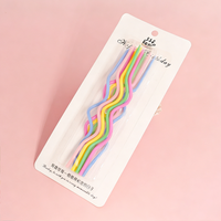 Bougies d'anniversaire en spirale torsadées longues et colorées en forme de vague pour la décoration de gâteaux d'anniversaire et de fêtes (vente en gros)
