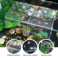 Boîte de séparation pour poissons en acrylique, boîte d'élevage, boîte d'isolement, incubateur d'aquarium avec support pour les jeunes poissons et les crevettes