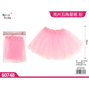 Ingrosso Gonna a stella di paillettes rosa da 30cm per ragazze Costume da festa per bambini - Product Image 1
