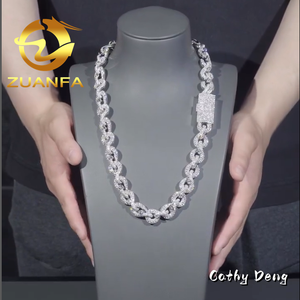 Colar de prata esterlina 925 personalizado com pingente de hip hop Moissanite, joia de moda com moissanite cubana e diamante com gelo para homens - Product Image 5