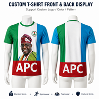 T-shirt personnalisé pour la campagne au Nigeria, échantillon rapide, vêtements pour rallye politique, impression photo, uniforme promotionnel, approvisionnement direct usine